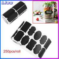 LIWU 250pcs/roll กันน้ำ กระดานดำ เครื่องเทศ แท็กขวด ปากกามาร์กเกอร์ สติ๊กเกอร์ฉลาก ป้ายกระดานดำ