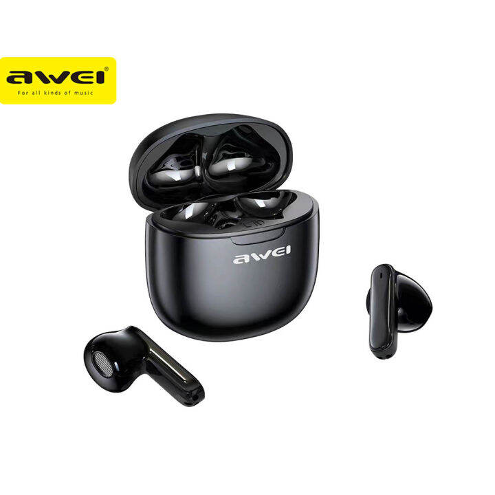 Awei T68 ENC Bluetooth Headset Sound Quality with Charging Case Long Battery Life Touch Control
