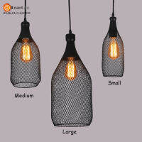 Vintage Iron Bottle Shape Indoor Pendant Lamp E27 Lamp Holder Black Pendant Lighting For FoyerCoffee HouseDining Hall(DX-50)