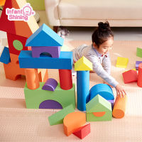 Infant Shining Kids Building Blocks 50PCS Baby Big Blocks Educational Toys Large for Children EVA Pretend Play Game Foam Toys