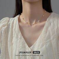 JYJIAYUJY 100% Whole Original Sterling Silver S925 Necklace 5MM Pearl 3MM Ball In Stock Fashion Jewelry Gift Daily N186