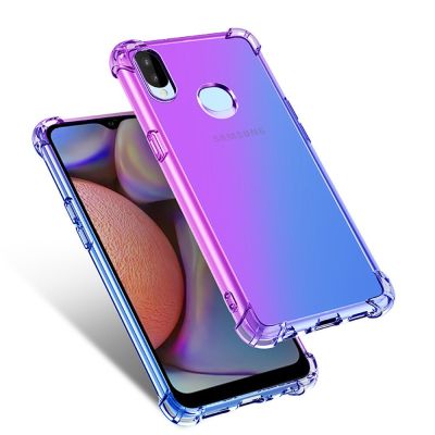 Case Samsung Galaxy A10 A10S A10E A20 A20S A20E A30 A50 A70 A50s A70s Case Double Color Transparent Soft TPU Casing Anti-fall Gradient Mobile Case Phone Cover