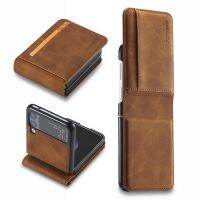 Leather Wallet Case For Samsung Galaxy Z Flip 3 Cover With Card Slots Luxury Magnetic Phone Shell For Samsung Z Flip 4