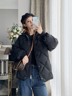 Jackets For Women 2023 Autumn Winter New Lingge Round Neck Lightweight Womens Jacket Comfortable Casual Cotton Clip Short Coat