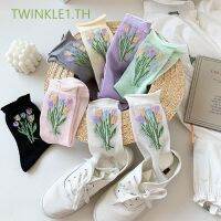 ถุงเท้าปักลายดอกไม้สําหรับสตรี twinkle 1 . th 5211028✺❒♚