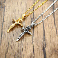 Vnox Mens Assorted Catholic Cross Pendant Necklaces, Stainless Steel Christ Prayer Collar Jewelry,with 24" Chain