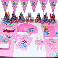 Princess Birthday Hat Party Decorations Kids Plates Cup Disposable Tableware Set Baby Shower Girls Supplies 106Pcs