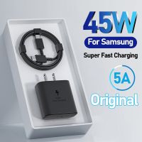 Original 45W PD USB C Charger For Samsung Galaxy S23 S22 S21 S20 Ultra S10 Plus FE Super Fast Charging Type C Cable Accessories Wall Chargers