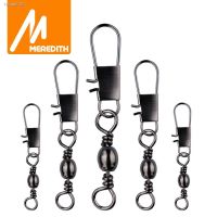 ☈ Meredith 50Pcs/Lot Fishing Connector Pin Bearing Rolling Swivel Stainless Steel with Snap Fishhook Lure Tackle Accessorie