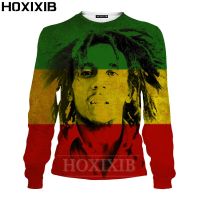 Bob Marley Sweatshirt Men Shirt Holiday 3D Print Women Black Funny Pullover Jamaica Reggae Godfather Unisex Clothes