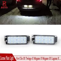 R-Auto 2Pcs LED Car Rear Number License Plate Light Lamp Car Styling For Renault Megane 2 Clio 3 Laguna 2 Flence 8200480127