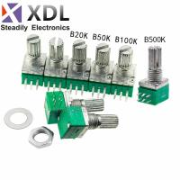 5pcs RK097 RK097G 6Pin 5K 10K 20K 50K 100K B5K with a switch audio shaft 15mm amplifier sealing potentiometer WATTY Electronics