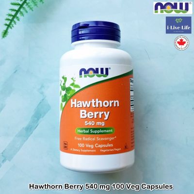 สมุนไพร ฮอว์ธอร์น Hawthorn Berry 540 mg 100 Veg Capsules -  Now Foods