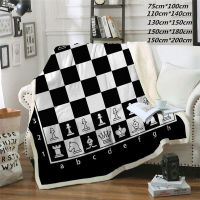 Chessboard 3D print Sherpa blanket sofa sofa velvet low blanket