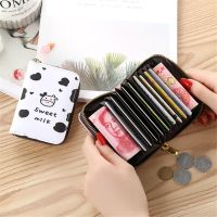 HOT★Fashion Short Wallet Credit Card Holder Women Cute Print Cartoon Cow Bear Leather Zipper Coin Purse Girl Students Mini Money Bag