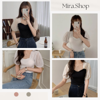 Mira.shop เสื้อคอปกแขนสั้น ต้อนรับฤดูร้อน  เสื้อแฟชั่นผญ 8819#