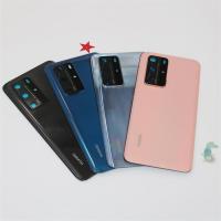 Huawei P40 Pro ฝาครอบกระจกเปลี่ยนเคสประตูด้านหลัง + เลนส์กล้องพร้อมสติ๊กเกอร์กาว