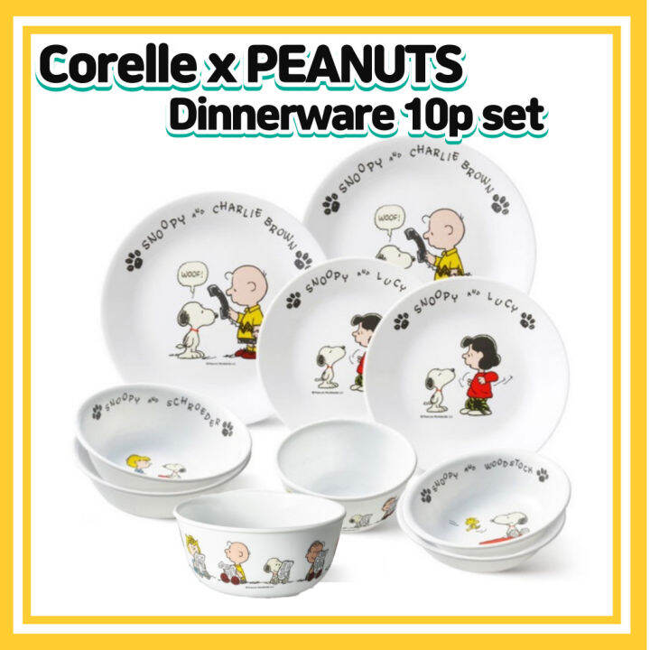 Corelle x PEANUTS Dinnerware 10p set Reborn edition/Made in USA