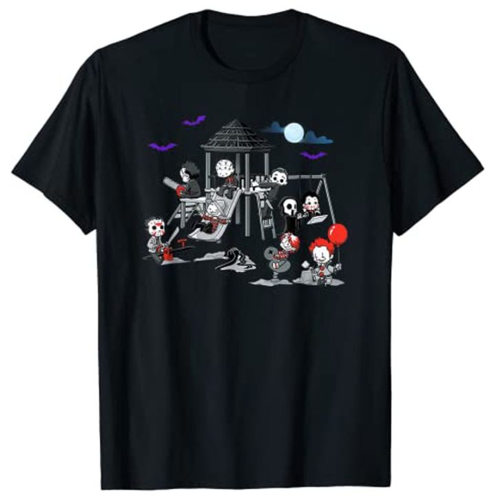 horror-clubhouse-in-park-halloween-costume-gift-tshirt-100-cotton-gildan