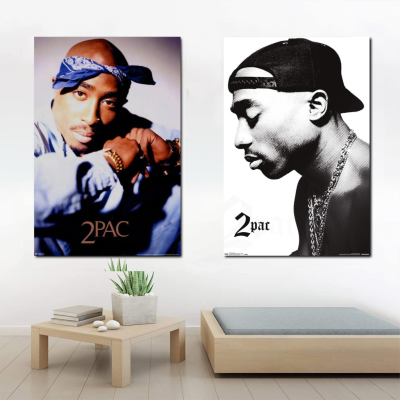 Tupac 2Pac ผ้าใบศิลปะโปสเตอร์และผนังศิลปะภาพพิมพ์ที่ทันสมัยครอบครัวห้องนอนตกแต่งโปสเตอร์