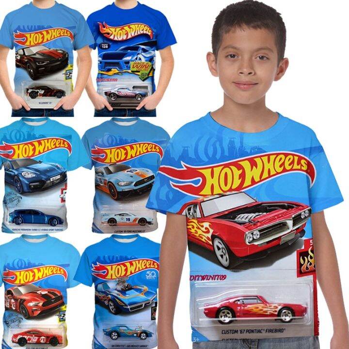 *YAYA*Hot Wheels Cars Cosplay children Shirt TShirt for racing Kids