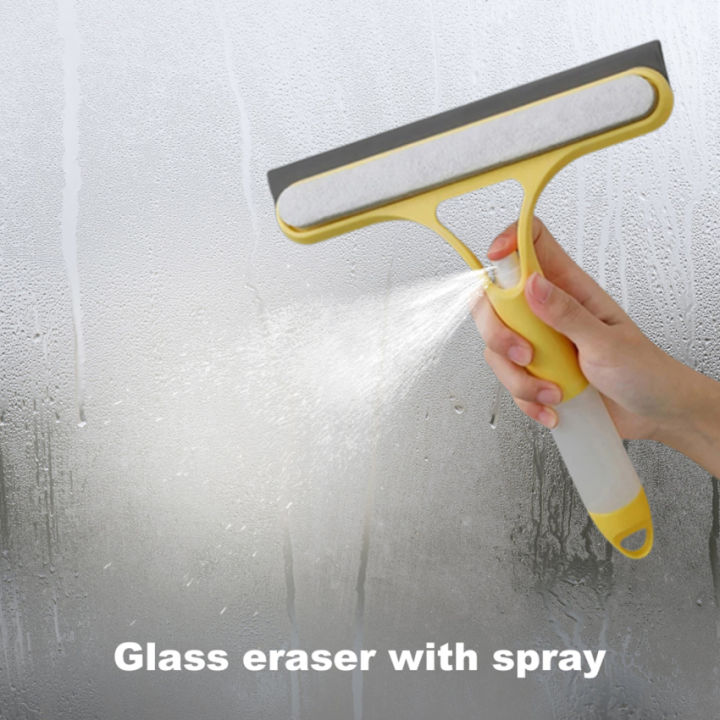 1pc Triple Function Yellow Window Cleaning Squeegee For Glass, Shower Door,  Car Windshield, Household Cleaning Tool