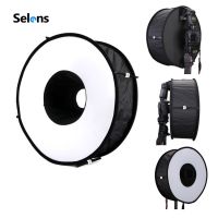 Selens 18in 45cm Magnetic Macro Ring Circular Round Softbox for Speedlite Flash Light