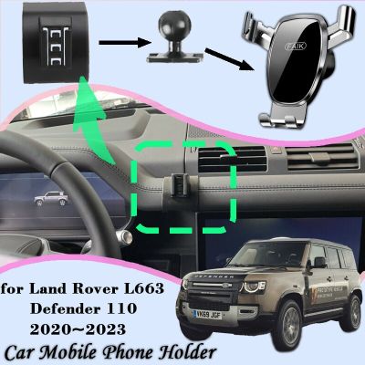 ติดรถยนต์สำหรับ L Rover Defender 110 130 90 L663 2020 ~ 2023ช่องแอร์ยานยนต์ตัวยึดแรงโน้มถ่วงที่วางโทรศัพท์อุปกรณ์เสริม