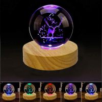 【hot】⊕✻▣  Hot Wood Night Lamp Base USB Illuminated Ornament Display Glass