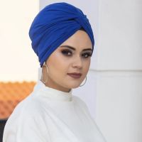 【YF】 Soft Twisted Turban Cap Womens Soild Color Head Wraps Ladies Beanies Muslim Inner Hijabs Headscarf Bonnet India Hat