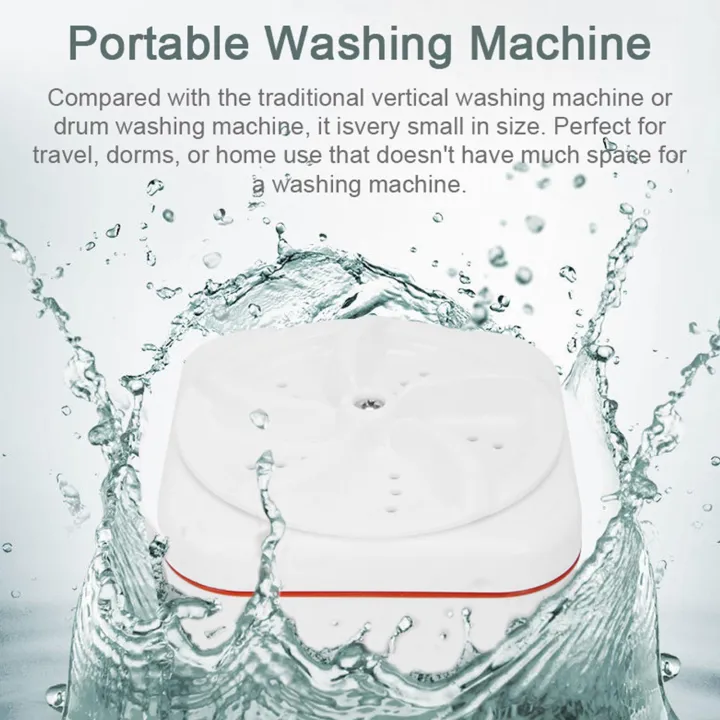 Portable Ultrasonic Washing Machine Mini USB Powered Dirt Washer Home