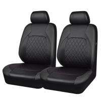 หนัง PU Car Seat Cover หนัง Faux 5 ที่นั่งสีดำเบาะนั่งสากล 9 ชิ้นชุดอุปกรณ์เสริมรถยนต์ที่เข้ากันได้