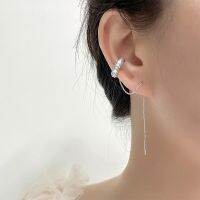 [Free ship] Ancient cat one-piece super diamond braided twist ear wire womens full tassel bone clip chain national style