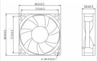 ตัวแปลงความถี่ DASA0832B4M AVC 8032 24V 0.35A 8Cm พร้อมปริมาณอากาศขนาดใหญ่และ Fanl3zm5f คอมพิวเตอร์ลูกบอลคู่