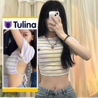 เสื้อครอปสีลูกกวาด   เสื้อครอปโชว์หลัง  โชว์หลังสายฝอไม่ควรพลาด  เสื้อครอปตัวสั้นสีพาสเทล