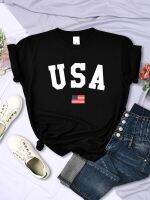 USA National Flag City Street Printed Women T-Shirts Fashion Breathable Short Sleeve Summer Hip Hop O-Neck Tees Hip Hop Tshirts