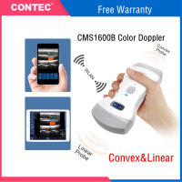 CONTEC CMS1600B Wifi Wireless Ultrasound Scanner Handheld Color Doppler Double Heads Convex Linear Probe