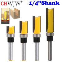 1PC 1/4 Shank แม่แบบ Trim บานพับ Mortising Router Bit Straight end mill trimmer ทำความสะอาด flush trim Tenon Cutter forWoodworking