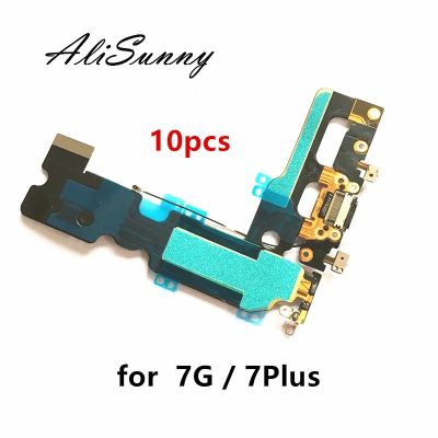 Alisunny 10ชิ้น Iphone 7ชาร์จพอร์ตสายเคเบิ้ลยืดหยุ่นสำหรับ4.7 7Plus 7Plus ตัวเชื่อมต่อ Usb Dock อะไหล่ที่ชาร์จ