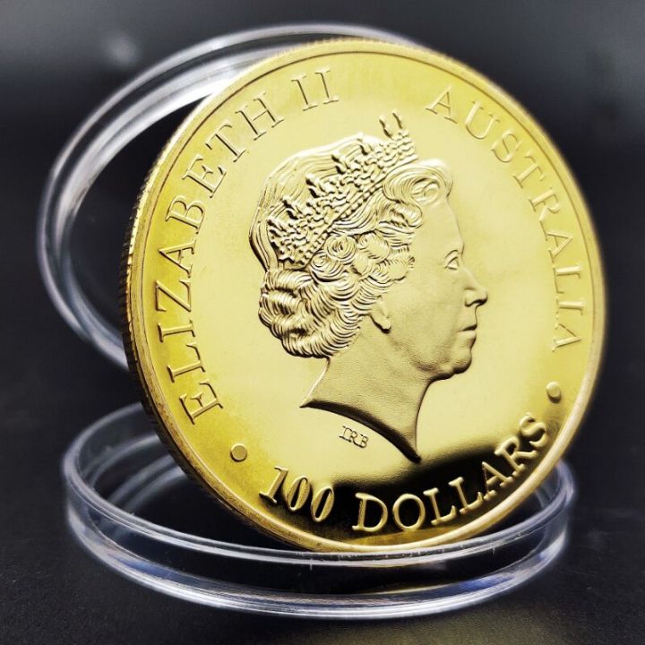 australian-commemorative-coin-kangaroo-gold-coin-foreign-coin-british-commonwealth-queen-gold-and-silver-coin-animal-coin