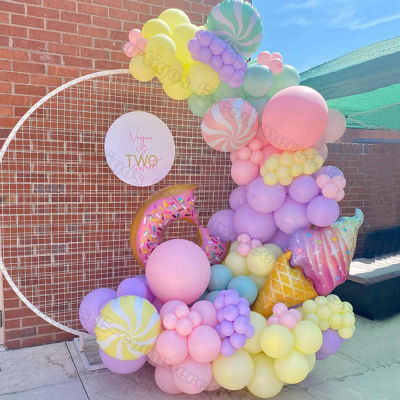 150 pcs ขนาดใหญ่ Ice Cream Theme บอลลูน Garland Mini Donut Macaron Globos สำหรับ Baby Shower Girls Birthday Party ตกแต่งของเล่นเด็ก-iewo9238
