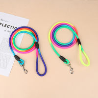 Cangfenlu 1Pc Nylon Rainbow Pet Dog Leash Walking Training Leash Cats Dogs Harness Collar