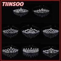 TIINSOO เครื่องประดับผม สำหรับผู้หญิง รอยัล พลอยเทียม คริสตัล tiaras แต่งงาน เครื่องประดับผมเจ้าสาว มงกุฎเจ้าหญิงราชินี