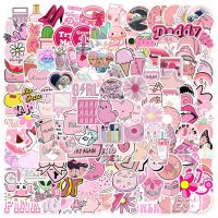 Cartoon Pink Girls Stickers Aesthetic Graffiti  For Suitcase Suitcase Waterproof DIY Decals