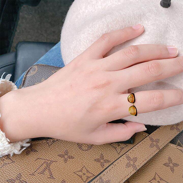 cute-glasses-ring-finger-jewelry-ins-girl-open-rings-adjustable-enamel-painting-ring-finger-buckle-tail-rings-adjustable-opening-adhesives-tape