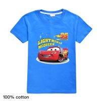 เสื้อผ้าฝ้ายหวีฤดูร้อนแขนสั้นเสื้อยืดลายการ์ตูน Lightning McQueen เสื้อเด็กแบบบางเสื้อยืด0000ของเด็กผู้หญิงเด็กน้อย