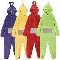 〖Gesh department store〗Unisex Teletubbies Costumes for Adult Disi Onesies Lala Cosplay Pajamas Adult Pyjamas Long Sleeves Animal Sleepwear Jumpsuit