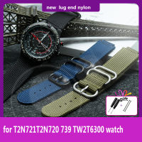 Fit Timex นาฬิกา T2N720 739สายรัดข้อมือ TW2T3600 Lug End สายไนล่อน24*16มม. สายนาฬิกาข้อมือสแตนเลสแหวนสีดำสีฟ้าสีเขียว