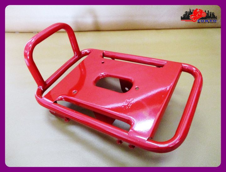 honda-c70-c90-steel-grating-red-ตะแกรงหลัง-ตะแกรงเหล็กหลังเบาะนั่ง-ตะแกรงเหล็ก-สีแดง-สินค้าคุณภาพดี