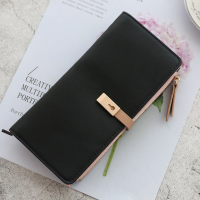 【 Cw】long Women S Wallet Female Purses Tassel Coin Purse Card Holder Wallets Pu Leather Clutch Money Bag Purses Card Holder Carteira